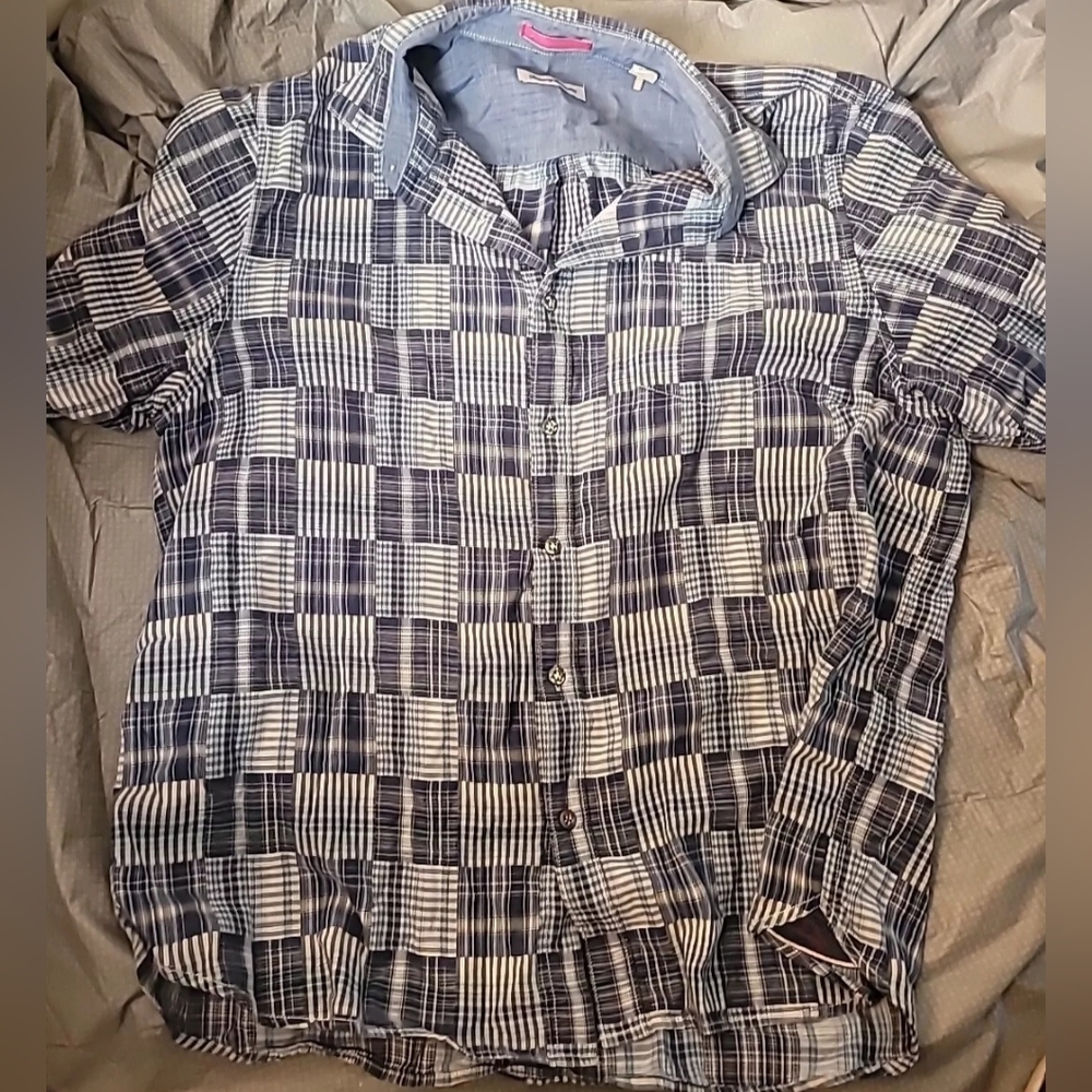 Tommy Bahama Button Up Shirt XL Blue  Cotton Mens